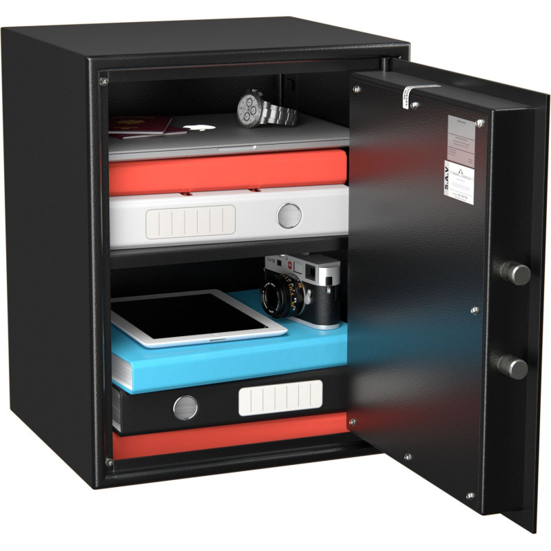 Coffre fort de sécurité - Serrure clé et combinaison mécanique - HARTMANN HT60 - coffre ouvert