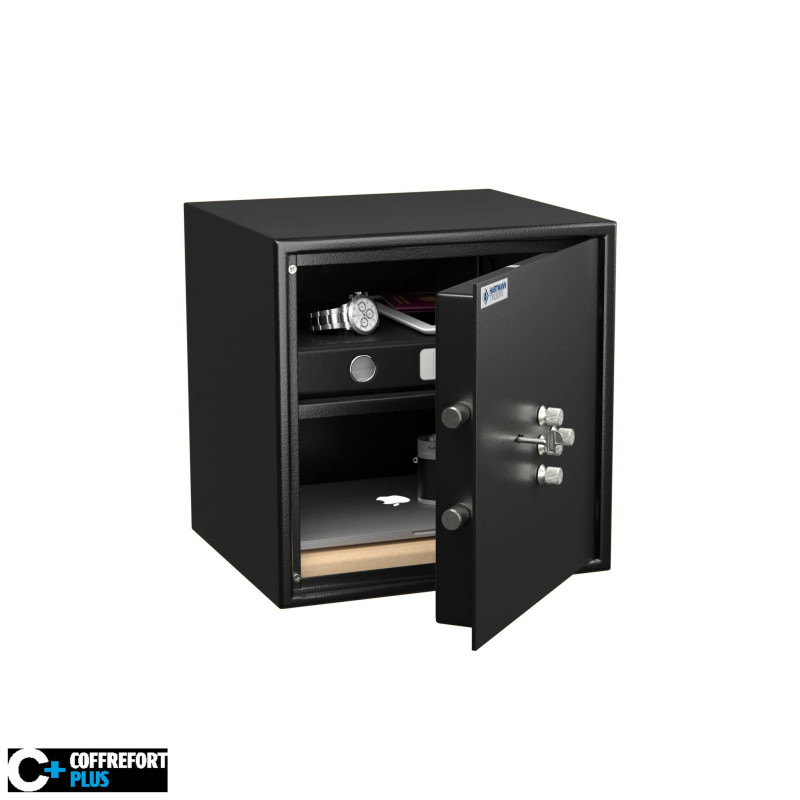 Coffre fort de sécurité - Serrure à clé 4 tubes compteurs - HARTMANN HT50-N2