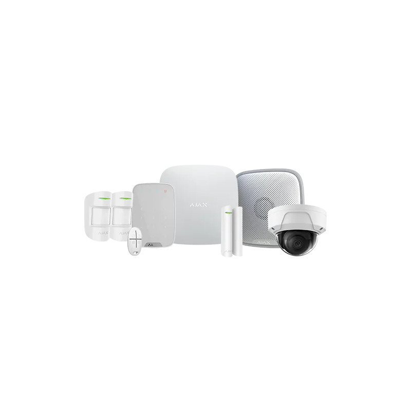 Kit d'alarme sans fil complet avec caméra IP dôme - AJAX Hub Kit d'alarme sans fil complet avec caméra IP dôme - AJAX Hub