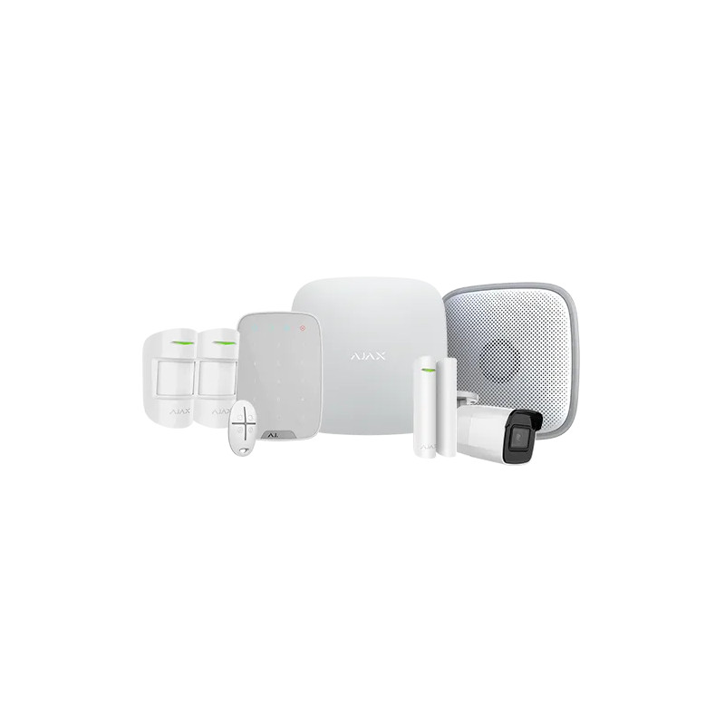 Kit d'alarme sans fil complet avec caméra IP tube - AJAX Hub