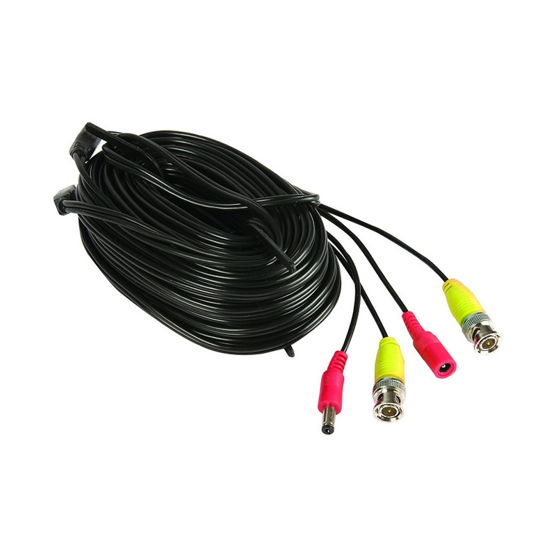 Yale SV-BNC18 - Câble Coaxial BNC | Câble Vidéo 2 en 1 BNC et Alimentation 