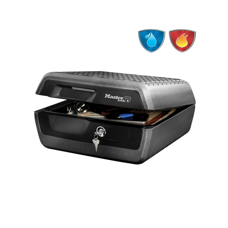 Mallette de sécurité Anti Feu Ignifugé et Étanche -Serrure à Clé - Format L - MASTERLOCK - LCHW30100 